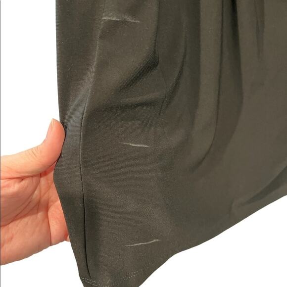 Chaps Dress Size XL Black Ruched Sheath Slit Long Sleeve - Picture 9 of 10